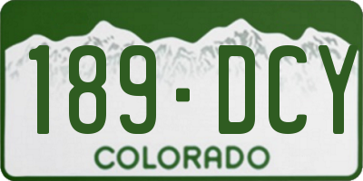 CO license plate 189DCY