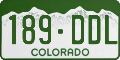 CO license plate 189DDL