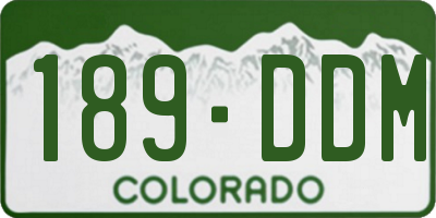 CO license plate 189DDM