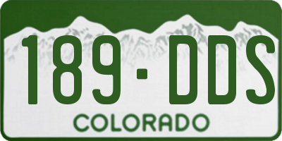 CO license plate 189DDS
