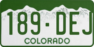 CO license plate 189DEJ