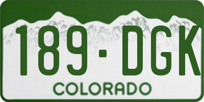 CO license plate 189DGK