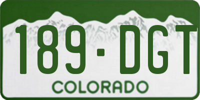 CO license plate 189DGT