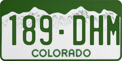 CO license plate 189DHM