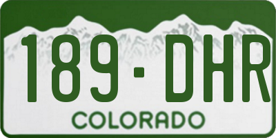 CO license plate 189DHR