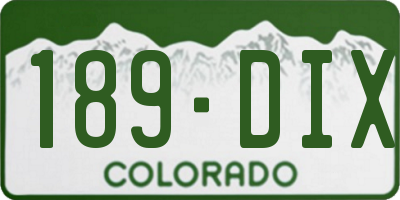CO license plate 189DIX