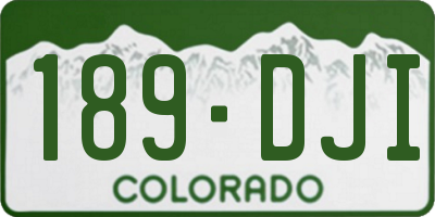 CO license plate 189DJI