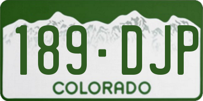 CO license plate 189DJP