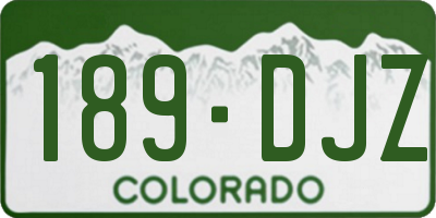 CO license plate 189DJZ