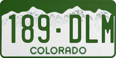 CO license plate 189DLM