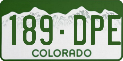 CO license plate 189DPE