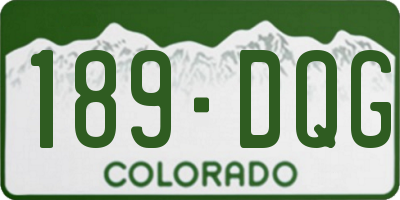 CO license plate 189DQG