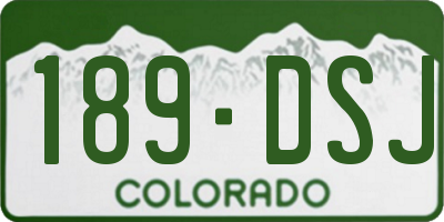 CO license plate 189DSJ