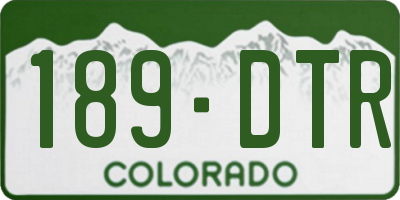 CO license plate 189DTR