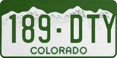 CO license plate 189DTY