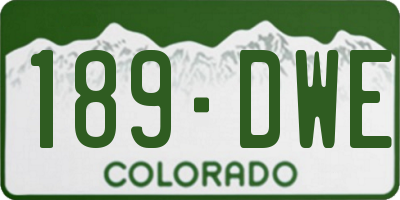 CO license plate 189DWE