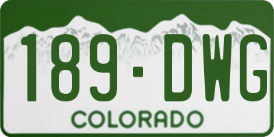 CO license plate 189DWG