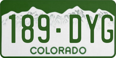 CO license plate 189DYG