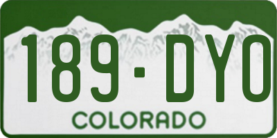 CO license plate 189DYO
