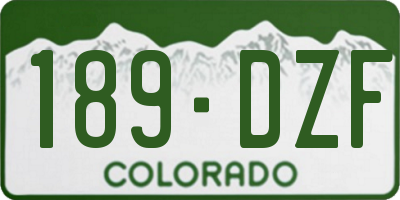 CO license plate 189DZF
