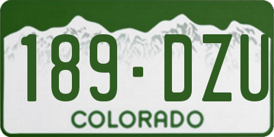 CO license plate 189DZU