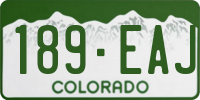 CO license plate 189EAJ