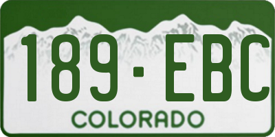 CO license plate 189EBC