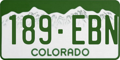CO license plate 189EBN