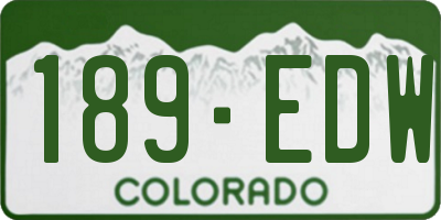 CO license plate 189EDW