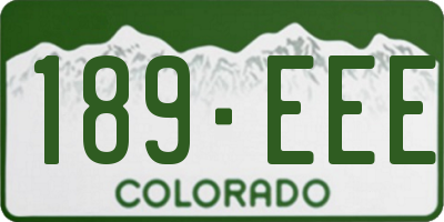 CO license plate 189EEE