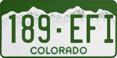 CO license plate 189EFI