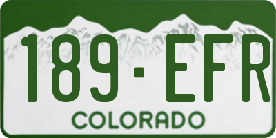 CO license plate 189EFR