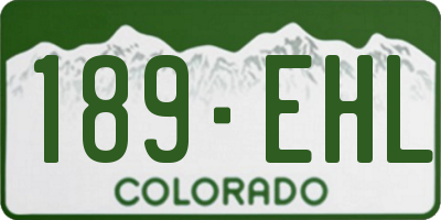 CO license plate 189EHL