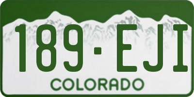 CO license plate 189EJI