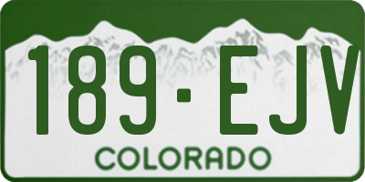 CO license plate 189EJV