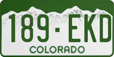 CO license plate 189EKD