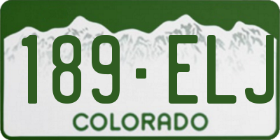 CO license plate 189ELJ