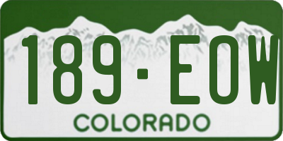 CO license plate 189EOW
