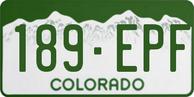 CO license plate 189EPF