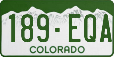 CO license plate 189EQA