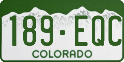 CO license plate 189EQC