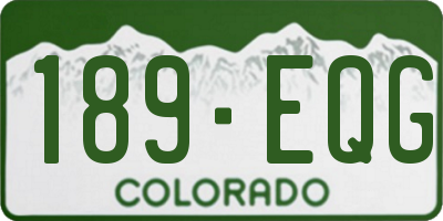 CO license plate 189EQG