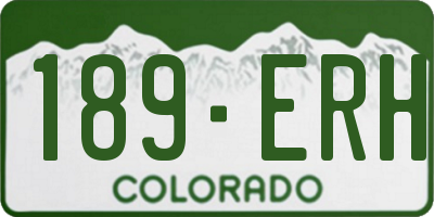 CO license plate 189ERH