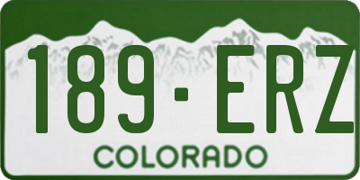 CO license plate 189ERZ