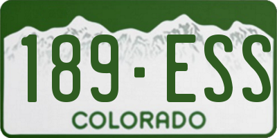 CO license plate 189ESS