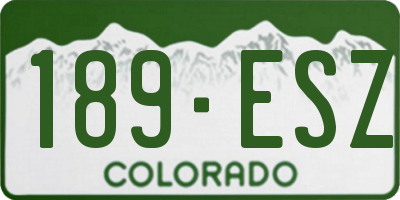 CO license plate 189ESZ