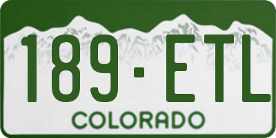 CO license plate 189ETL