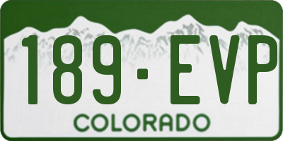 CO license plate 189EVP
