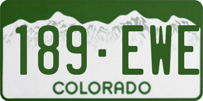 CO license plate 189EWE