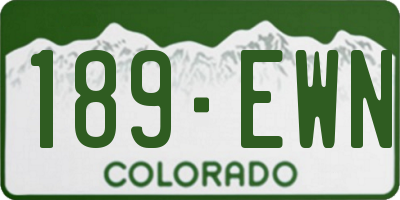 CO license plate 189EWN